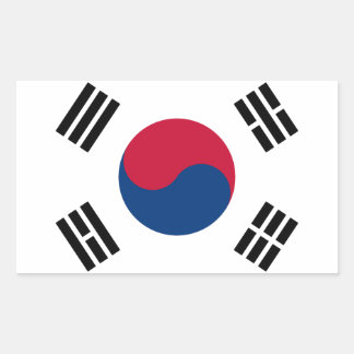 Südkoreanische Flagge Seoul S.K. Koreans Pride Rechteckiger Aufkleber