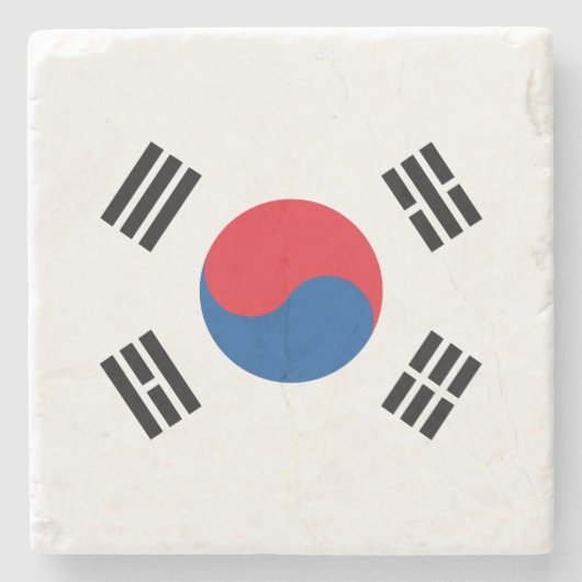 Südkoreanische Flagge Steinuntersetzer (Vorderseite)