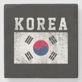 Südkoreanische Flagge Steinuntersetzer (Vorderseite)