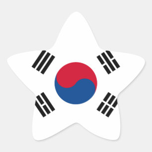 Südkoreanische Flagge Stern-Aufkleber
