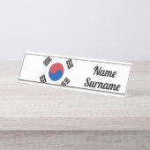 Südkoreanische Flagge Südkoreanisches Patriotisch Schreibtischnamensplakette (Vorderseite )