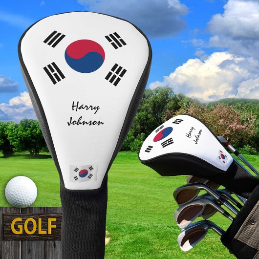 Südkoreanische Flagge und Mit Monogramm Golf Clubs Headcover