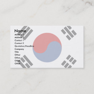 Südkoreanische Flagge Visitenkarte