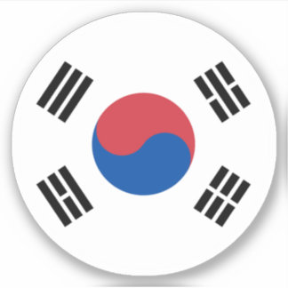 Südkoreanische Flaggenrundkleber Aufkleber