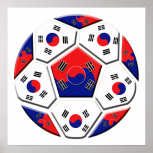 Südkoreanische Fußballflagge - Geschenke aus Korea Poster