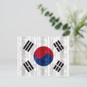 Südkoreanische Holzflagge Postkarte (Stehend Vorderseite)