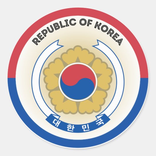 Südkoreanische Nationalen Emblemzirkel Runder Aufkleber (Vorderseite)