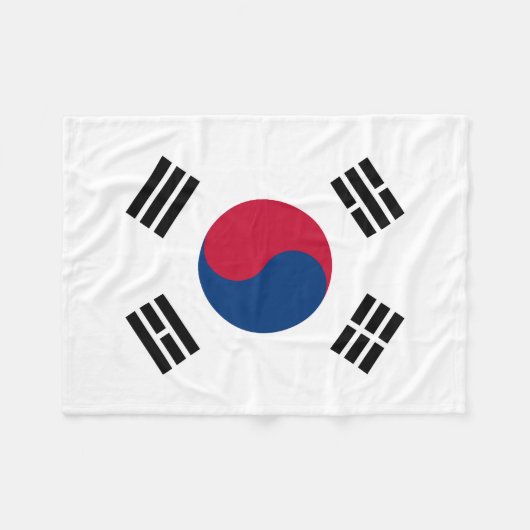 Südkoreanische Nationalflagge Fleecedecke (Vorderseite (Horizontal))