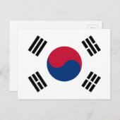 Südkoreanische Nationalflagge Postkarte (Vorne/Hinten)