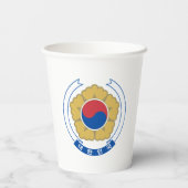 Südkoreanische Papiertücher mit Flaggenzeichen Pappbecher (Rückseite)