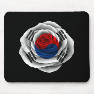 Südkoreanische Rosen-Flagge auf Schwarzem Mousepad