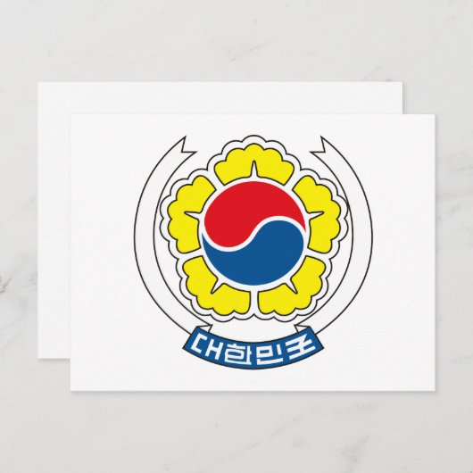 Südkoreanische Wappen Postkarte (Vorne/Hinten)