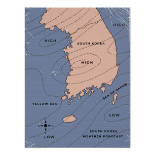 Südkoreanische Wettervorhersage Poster