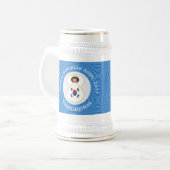 Südkoreanischer Angel Hanukkah-Fahne Personalisier Bierglas (Vorderseite Links)