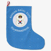 Südkoreanischer Angel Hanukkah-Fahne Personalisier Großer Weihnachtsstrumpf (Vorderseite)