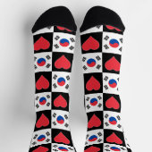 Südkoreanischer Flaggen-Herz-Muster-Fun-Südkorea-P Socken (Oben)