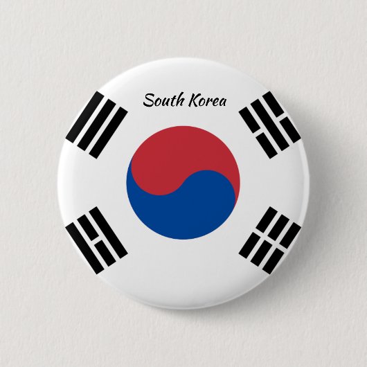Südkoreanischer Flaggen-Knopf Button (Vorderseite)