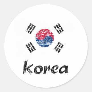 Südkoreanischer Flaggenentwurf Runder Aufkleber