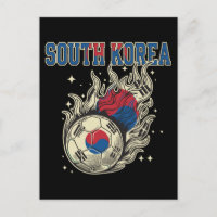 Südkoreanischer Fußball Flammender Ball Retro Fußb