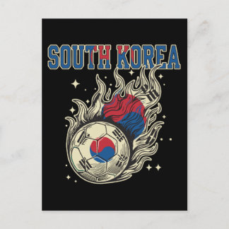 Südkoreanischer Fußball Flammender Ball Retro Fußb Postkarte