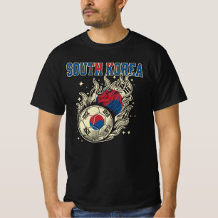 Südkoreanischer Fußball Flammender Ball Retro-Fußb T-Shirt
