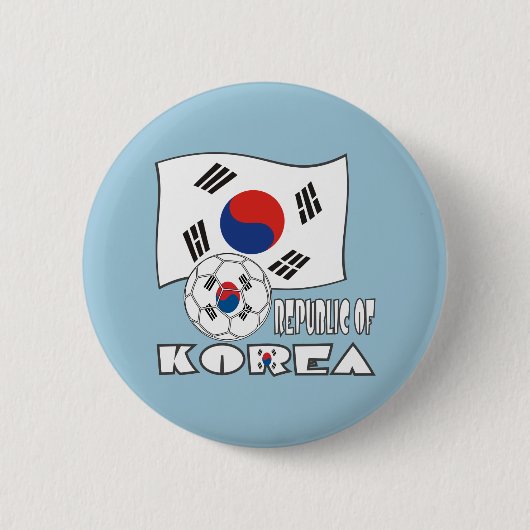 Südkoreanischer Fußball und Flagge Button (Vorderseite)