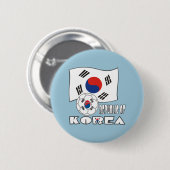 Südkoreanischer Fußball und Flagge Button (Vorne & Hinten)
