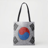 Südkoreanischer Glitzer mit Flaggen Seoul Korea Tr Tasche (Vorderseite)