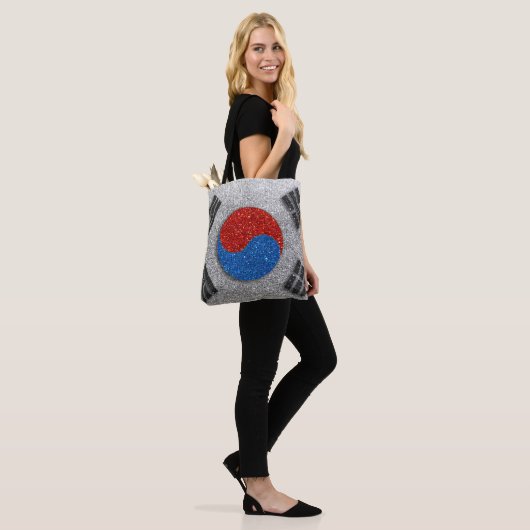 Südkoreanischer Glitzer mit Flaggen Seoul Korea Tr Tasche (Am Model)