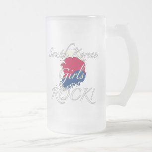 Südkoreanischer Mädchen-Felsen! Mattglas Bierglas