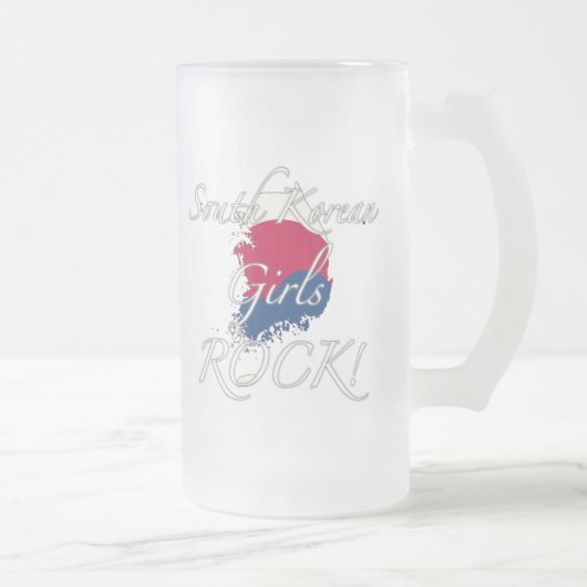 Südkoreanischer Mädchen-Felsen! Mattglas Bierglas (Rechts)