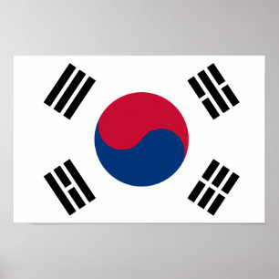 Südkoreanisches Flaggen-Plakat - 16,50" x 11" Poster