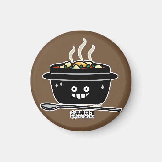 Südkoreanisches Gewürzwein Tofu Stew-Suppe Sundubu Magnet (Vorne)