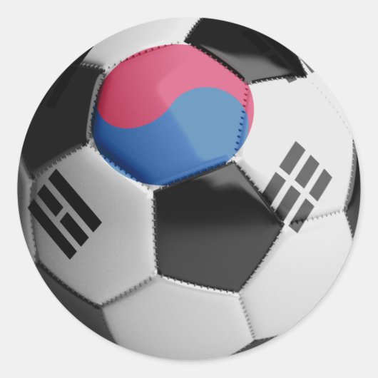 Südkoreas Flagge Fußball Runder Aufkleber (Vorderseite)