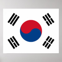 Südkoreas Flaggenplakat