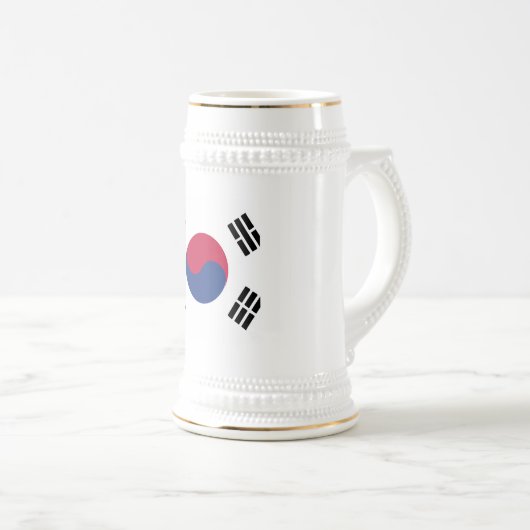 Südkoreas Flaggenzeichen Bierglas (VorderseiteRechts)