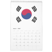 Südkoreas Flaggenzeichen Kalender (Mär 2027)