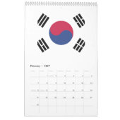 Südkoreas Flaggenzeichen Kalender (Feb 2027)