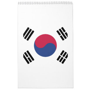 Südkoreas Flaggenzeichen Kalender