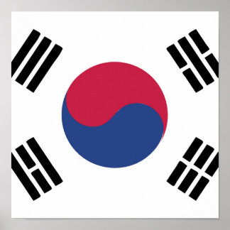 Südkoreas Flaggenzeichen Poster
