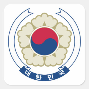 Südkoreas NationalEmblem Quadratischer Aufkleber
