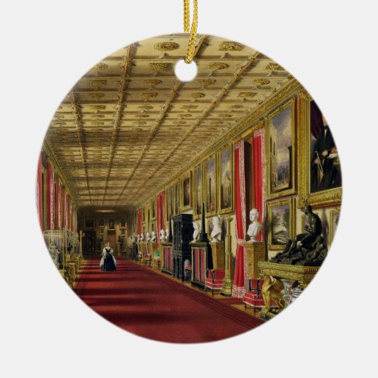 Südkorridor, Windsor Schloss, 1838 (chromolitho) Keramikornament (Vorne)