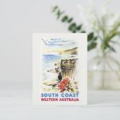 Südküste, Western Australien Vintage Poster 1940 Postkarte (Stehend Vorderseite)