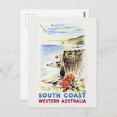 Südküste, Western Australien Vintage Poster 1940 Postkarte (Vorne/Hinten)