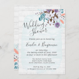 Südländer Baumwollflora-Polterabend Einladung