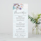 Südländlicher Baumwolle Bolzen Rustikales Hochzeit Menükarte (Stehend Vorderseite)