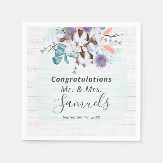 Südlandwolle Bolzen Botanisches Rustikales Holz Serviette (Vorderseite)