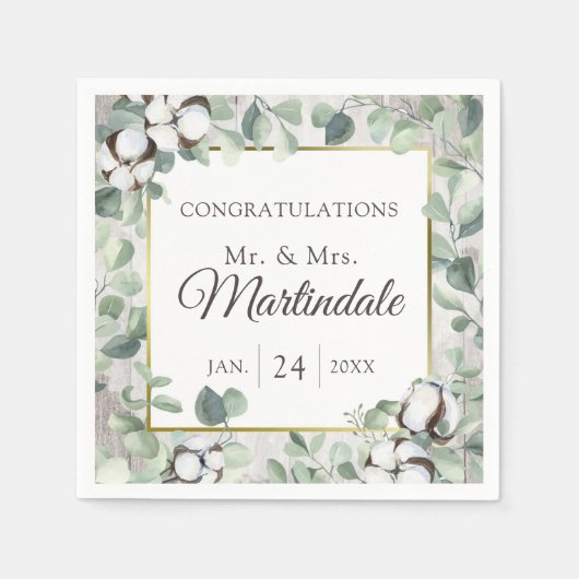 Südlandwolle Bolzen Botanisches Rustikales Holz Serviette (Vorderseite)