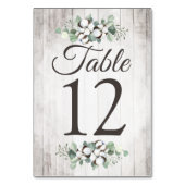 Südlandwolle Bolzen Botanisches Rustikales Holz Tischnummer (Rückseite)