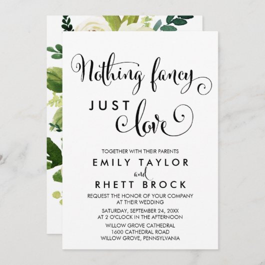 südlich | Floral Backing Nichts Extravagant nur Li Einladung (Vorne/Hinten)